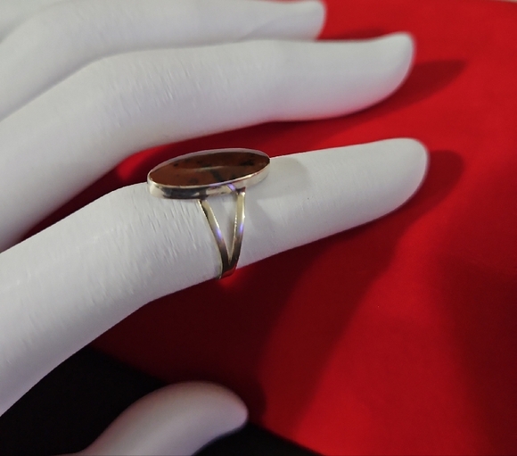 925 Mahogony Obsidian Ring - Picture 4 of 11